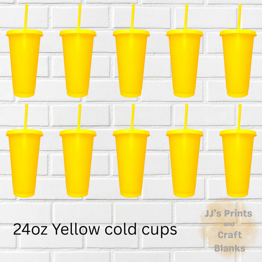 24oz Yellow cold cups