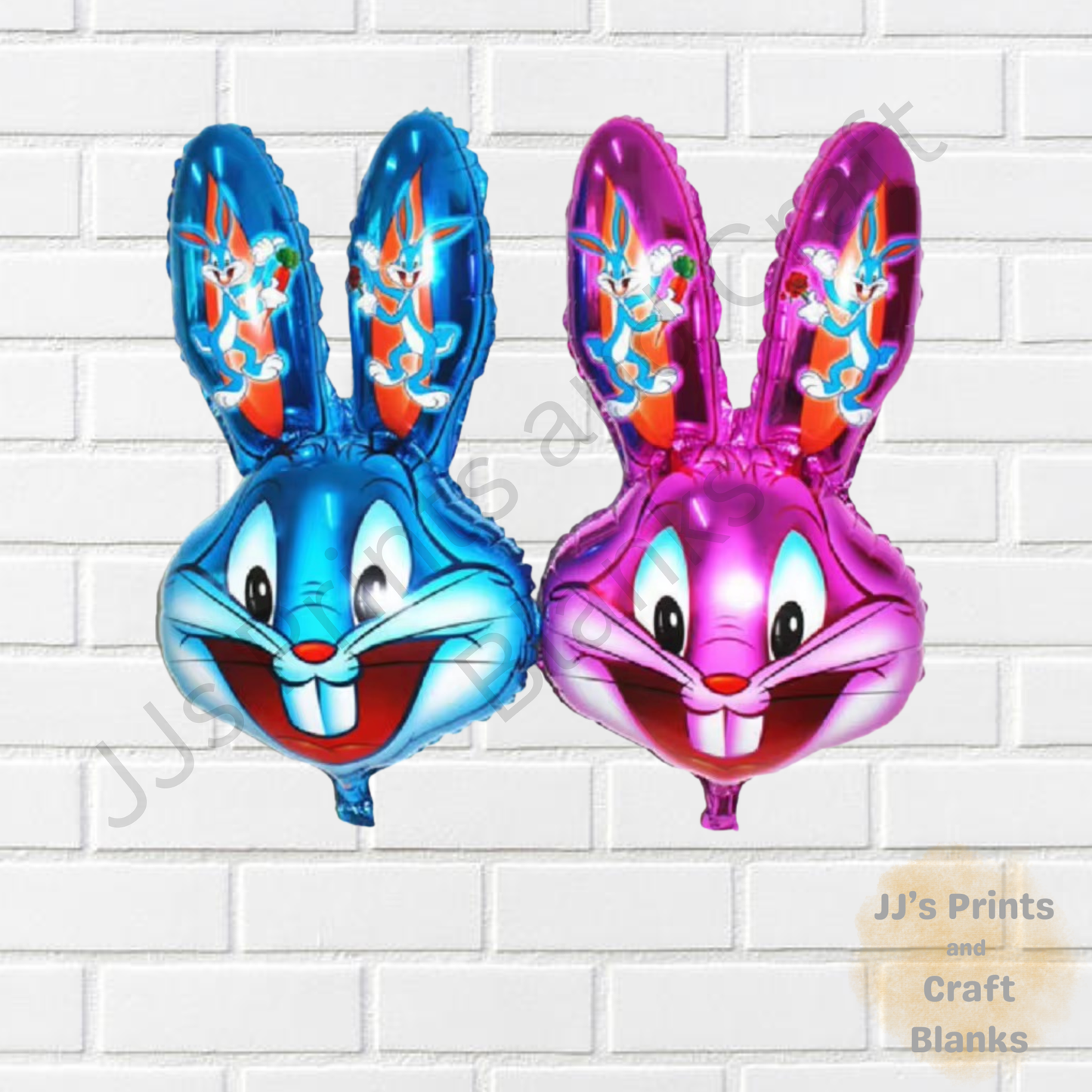 Large foil rabbit head balloons