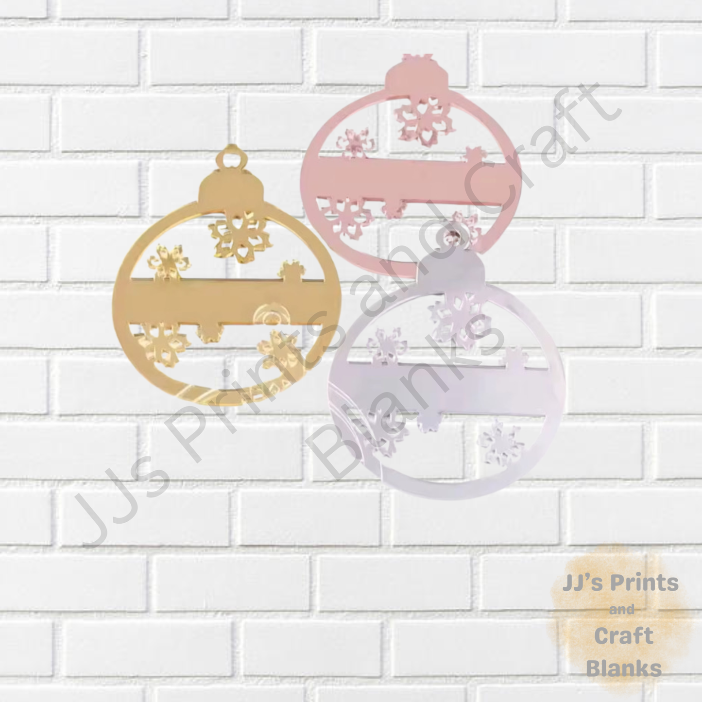acrylic Christmas flat bauble