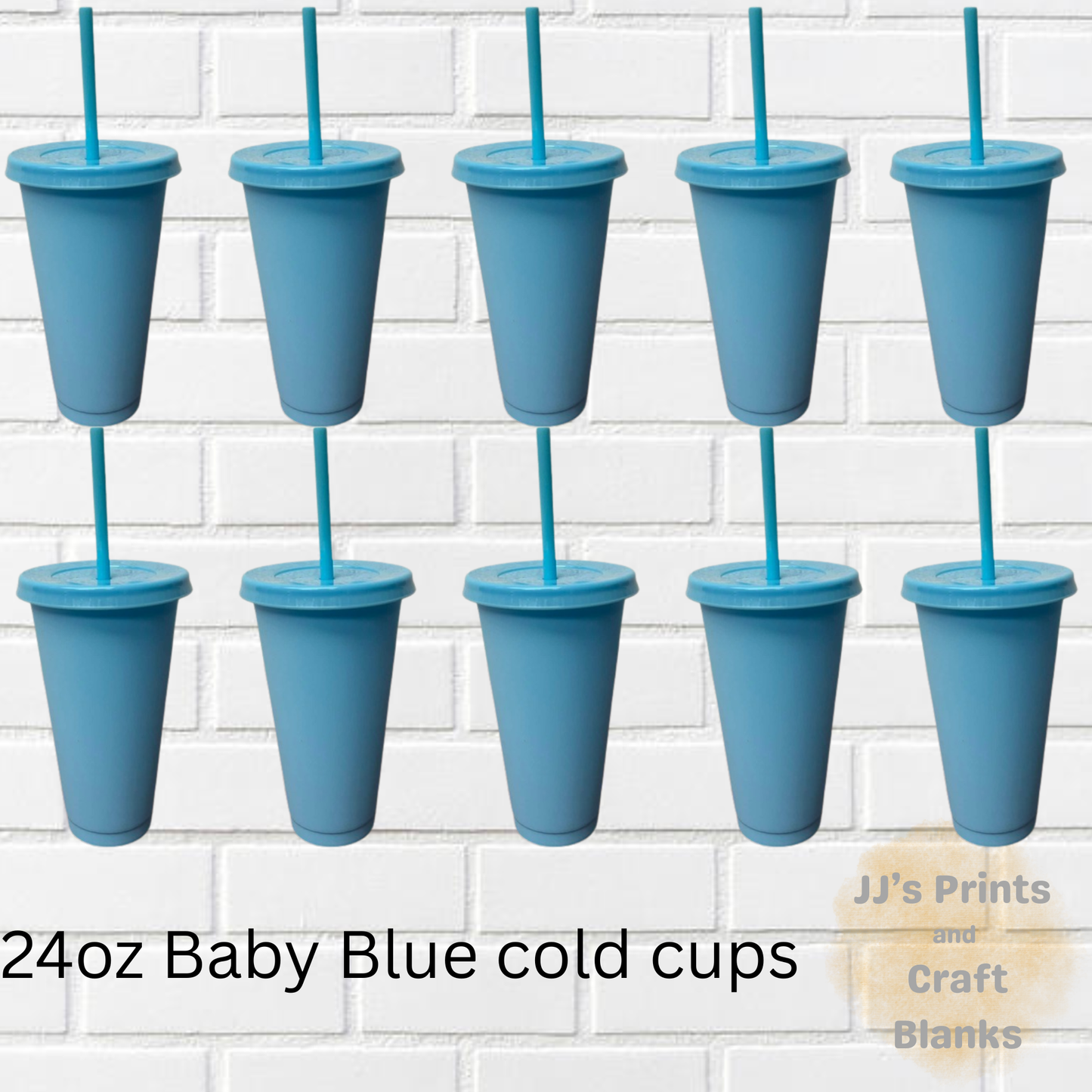 24oz light  Blue cold cups