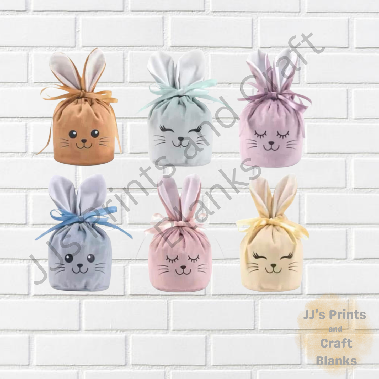 Cute Pre printed bunny velvet bags