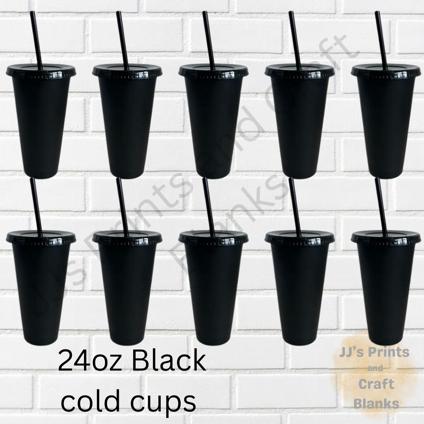24oz Black cold cups