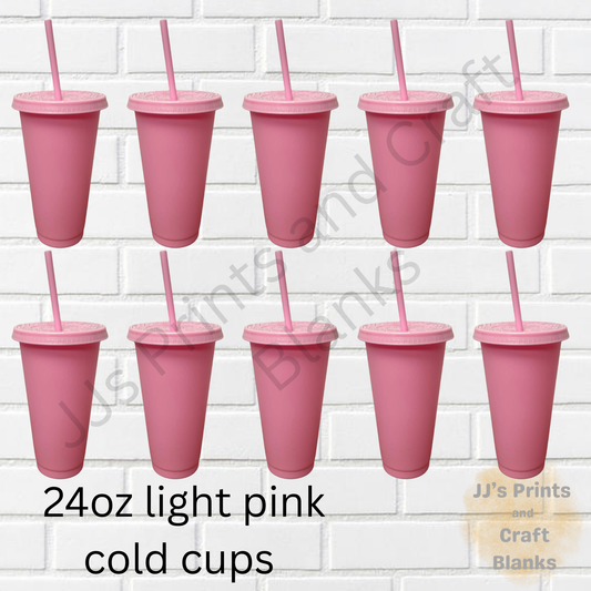 24oz Light Pink  cold cups