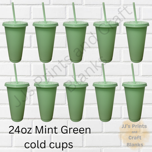 24oz Mint Green cold cups